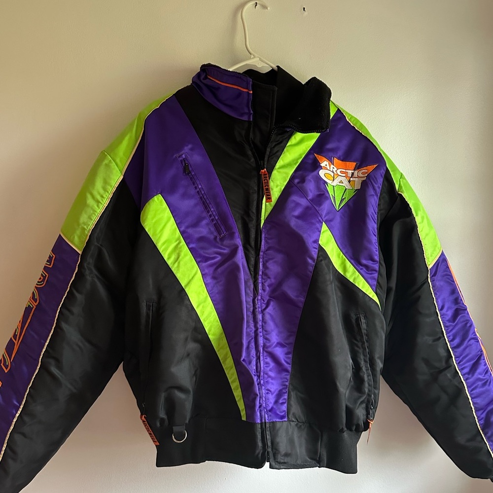 Vintage Arctic Cat Snowmobiling Jacket with removable liner